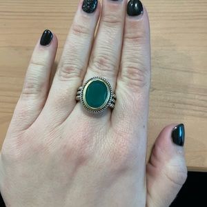 Green Sterling Silver Cocktail Ring